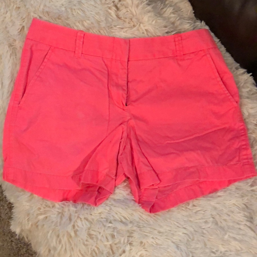 Pink j crew cotton chino shorts